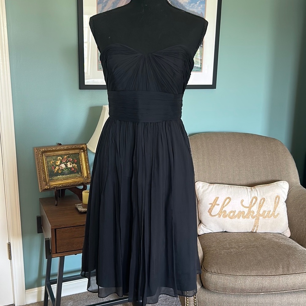 J.Crew black silk strapless knee-length dress - tags on